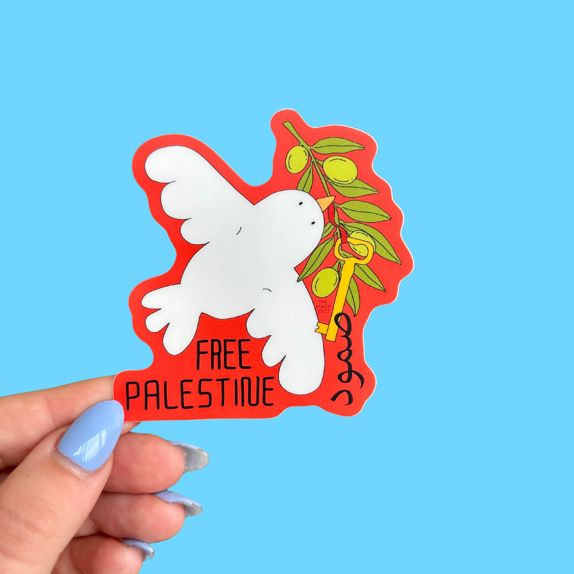 The Peach Fuzz - Free Palestine Sticker