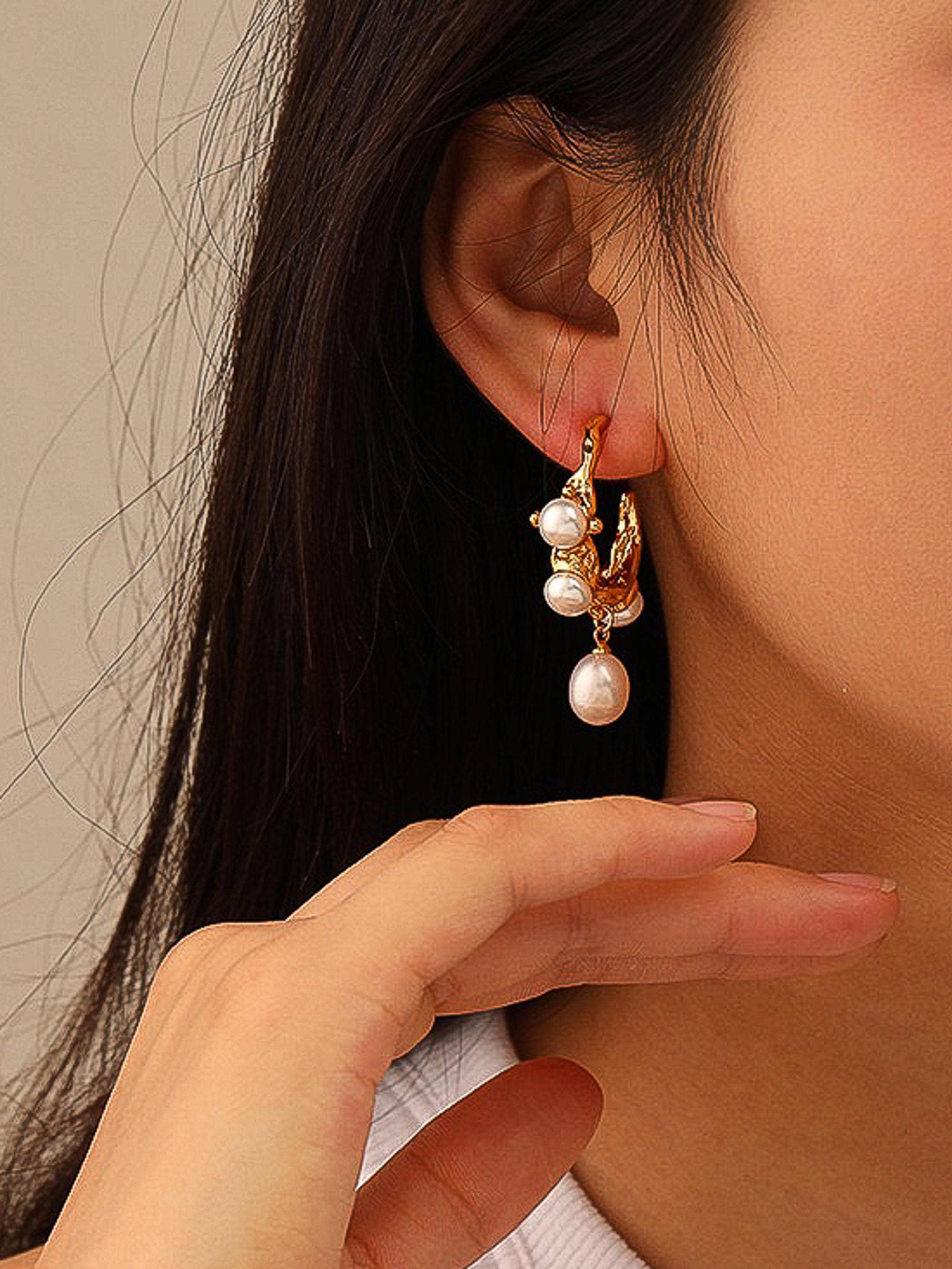 Flânerie - Helios Natural Pearl Earrings